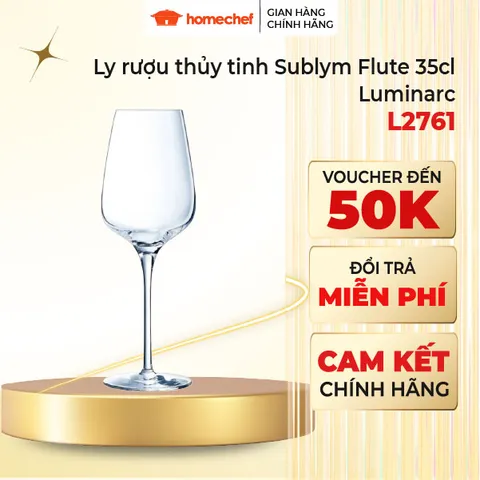 Ly Thủy Tinh Luminarc Sublym Flute L2761 - 350ml Ly Uống Vang Trắng & Đỏ Sang Trọng, Chất Liệu Cao Cấp, Bền Đẹp, An Toàn Sức Khỏe