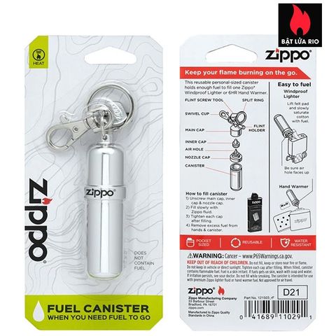 Móc Khóa Chuyên Dụng Zippo Chính Hãng - Phụ Kiện Thời Trang Nhôm Chịu Va Đập, Đựng Đá Dự Phòng, Thiết Kế An Toàn