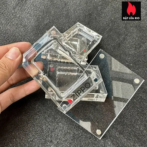 Khay Mica 3 Ô Trưng Bày và Bảo Quản Zippo - Thiết Kế Hiện Đại Dùng Cho Bật Lửa Sưu Tầm, Chất Liệu Cao Cấp, Sang Trọng