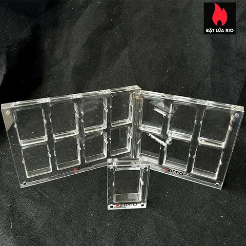 Khay Mica 5 Ô Trưng Bày và Bảo Quản Zippo - Thiết Kế Sang Trọng, Dùng Cho Bật Lửa Vintage và Armor, Quà Tặng Lý Tưởng Cho Sưu Tầm