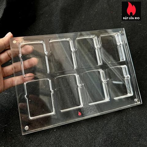 Khay Mica 10 Ô Trưng Bày Bật Lửa Zippo - Thiết Kế Sang Trọng, Chất Liệu Cao Cấp, Lý Tưởng Cho Người Sưu Tầm