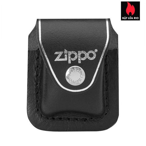 Bao Da Zippo Chuyên Dụng Màu Đen - Da Bò Chính Hãng Mỹ, Thiết Kế Kẹp Sắt, Bảo Vệ và Tiện Lợi Cho Người Sử Dụng