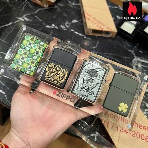 Khay Mica 4 Ô Trưng Bày và Bảo Quản Zippo - Thiết Kế Hiện Đại, Cao Cấp, Dùng Cho Hộp Bật Lửa Zippo Sưu Tầm