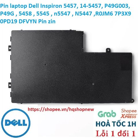 Pin Laptop Dell Inspiron 5457 Zin Đen - Pin Chính Hãng 43W Cho Model 14-5457, P49G003, 5458, 5545, N5547, N5447, R0JM6, 7P3X9, 0PD19, DFVYN