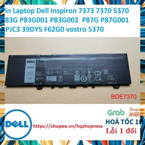 Pin Laptop Dell Inspiron 7373 7370 7380 7386 5370 Chính Hãng F62G0 - Pin Dự Phòng Đen, Bảo Hành 100% - Phụ Kiện Máy Tính Chất Lượng Cao