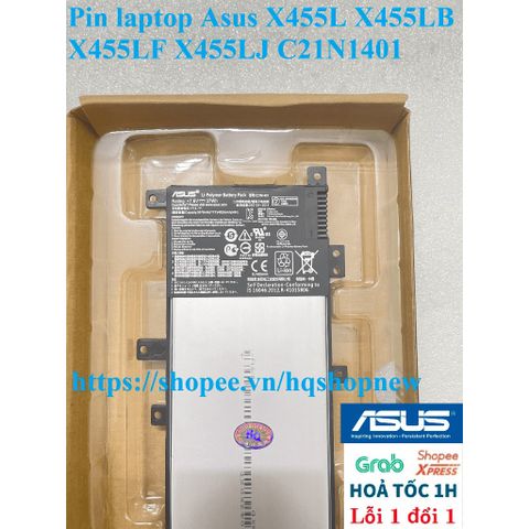 Pin Laptop Asus X455L X455LB X455LF X455LJ C21N1401 - Phụ Kiện Chính Hãng Mới 100% với Bảo Hành Đổi Mới 100%