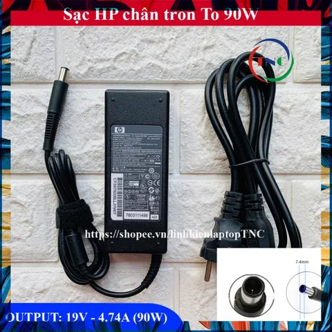 Sạc Laptop HP Chân Kim To 19V - 4.74A (90w) - TẶNG KÈM DÂY NGUỒN PHỤ KIỆN LAPTOP