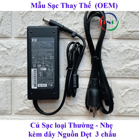 Sạc Laptop HP Chân Kim To 19V - 4.74A (90w) - TẶNG KÈM DÂY NGUỒN PHỤ KIỆN LAPTOP