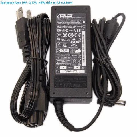 [Sạc zin] Sạc laptop Asus 19V - 2.37A - 45W chân to 5.5 x 2.5mm Chân nhỏ 4.0 x 1.35 mm PHỤ KIỆN LAPTOP
