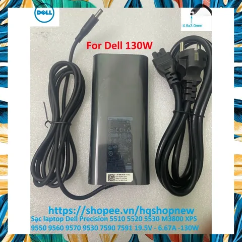 [Sạc zin] Sạc laptop Dell Precision 5510 5520 5530 M3800 XPS 9550 9560 9570 9530 7590 7591 19.5V - 6.67A -130W kim nhỏ P