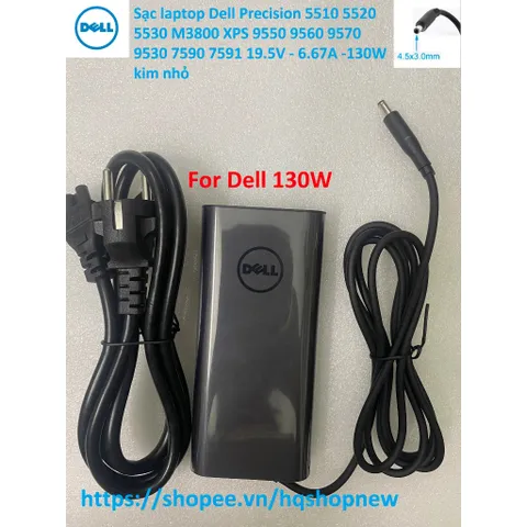 [Sạc zin] Sạc laptop Dell Precision 5510 5520 5530 M3800 XPS 9550 9560 9570 9530 7590 7591 19.5V - 6.67A -130W kim nhỏ P