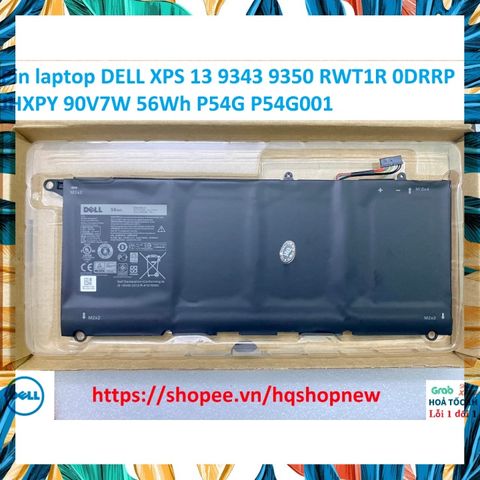 Pin Laptop Chính Hãng DELL XPS 13 9343 9350 RWT1R 0DRRP JHXPY 90V7W 56Wh - Phụ Kiện Laptop Đen Chất Lượng Cao