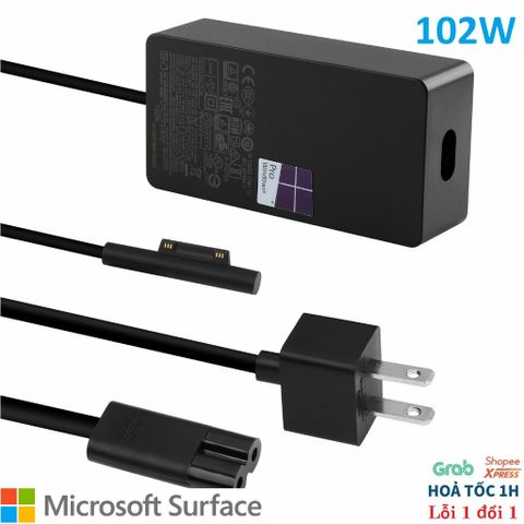 Sạc Microsoft Surface 24W/36W/44W/65W/102W/127W cho Pro 3/4/5/6/7/8/9, Laptop, Book, Go - Phụ kiện chính hãng, mới 100%