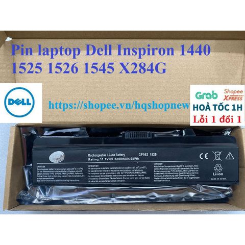 Pin Laptop Dell Inspiron 1440 1525 1526 1545 X284G - Pin 6 Cell Chất Lượng Cao, Phụ Kiện Hàng Chính Hãng 100%