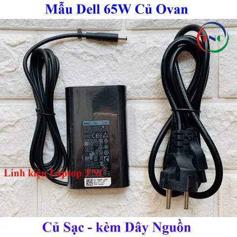 Sạc Laptop Dell Oval 19.5V 3.34A 65W chân kim nhỏ 4.5*3.0mm DELL XPS 13 9360 9350 9343 9333 9365 (Dell Ovan 65w) PHỤ KIỆ