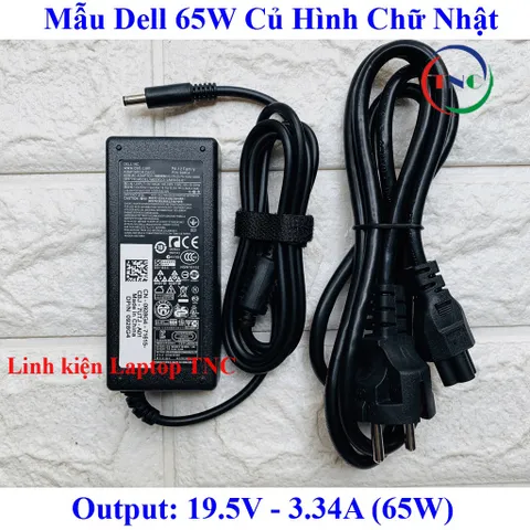 Sạc Laptop Dell Oval 19.5V 3.34A 65W chân kim nhỏ 4.5*3.0mm DELL XPS 13 9360 9350 9343 9333 9365 (Dell Ovan 65w) PHỤ KIỆ