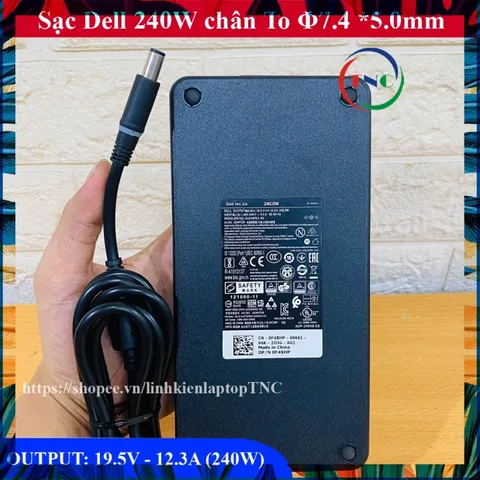 Sạc Laptop Dell 19.5V - 12.3A - 240W Chân 7.4*5.0mm Dell Precision M4800 7710 7720 7730 M600 M6700 M6800 PHỤ KIỆN LAPTOP
