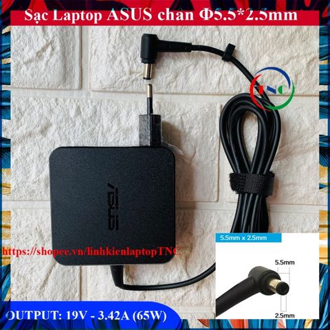 Sạc Laptop Asus Chân To 19V 3.42A - Sạc Chính Hãng cho X550, P550, K501, K45A, K55A, F450, F451, F551, F554 - Bảo Hành 12 Tháng