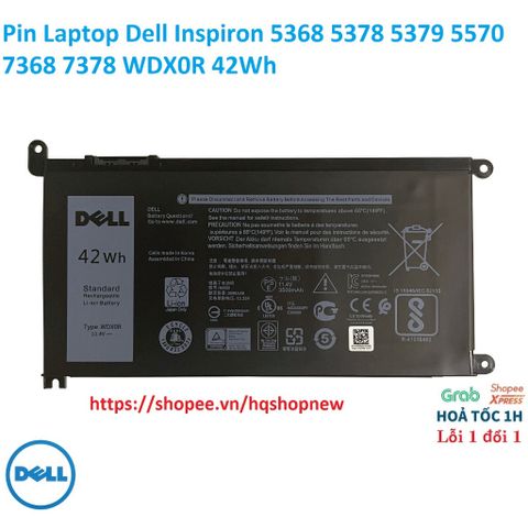 Pin Laptop Dell Inspiron 5368 5378 5379 5570 7368 7378 WDX0R 42Wh - Thay Thế Pin Chính Hãng, Chất Lượng Cao, Bảo Hành 6 Tháng