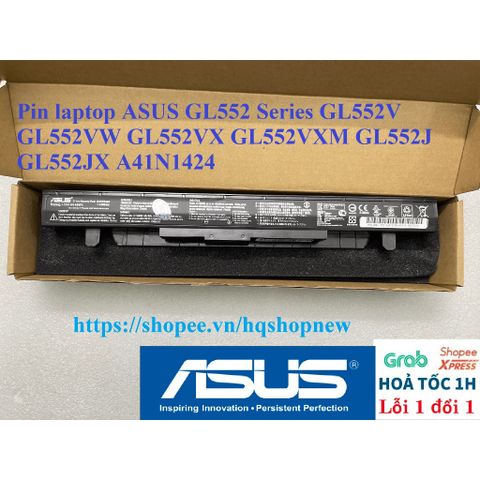 Pin Laptop ASUS GL552 Series A41N1424 - Pin Zin 4 Cell Đen Chính Hãng, Phụ Kiện Laptop Bảo Hành 100%