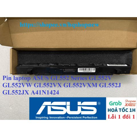 Pin Laptop ASUS GL552 Series A41N1424 - Pin Zin 4 Cell Đen Chính Hãng, Phụ Kiện Laptop Bảo Hành 100%