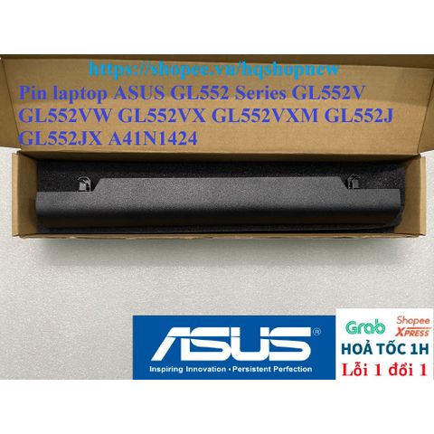 Pin Laptop ASUS GL552 Series A41N1424 - Pin Zin 4 Cell Đen Chính Hãng, Phụ Kiện Laptop Bảo Hành 100%