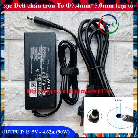 Sạc Laptop Dell 90W Chân Tròn To 19.5V 4.62A - Phụ Kiện Chất Lượng Cao, Bảo Hành 12 Tháng