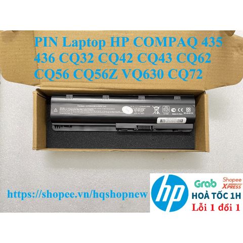 Pin Laptop HP COMPAQ 435 436 CQ32 CQ42 CQ43 CQ62 CQ56 CQ56Z VQ630 CQ72 MU06 - Pin 6 Cell Chính Hãng Đen, Bảo Hành Nhanh 100%