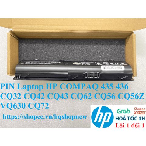 Pin Laptop HP COMPAQ 435 436 CQ32 CQ42 CQ43 CQ62 CQ56 CQ56Z VQ630 CQ72 MU06 - Pin 6 Cell Chính Hãng Đen, Bảo Hành Nhanh 100%