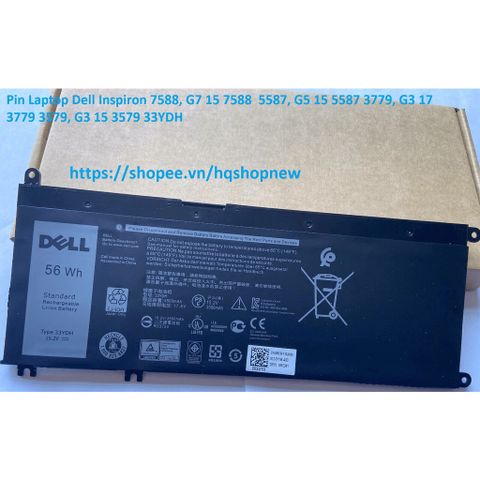 Pin Laptop Dell Inspiron 7588, G7 15 7588, G5 15 5587, G3 15 3579, 33YDH - Pin Chính Hãng, Thời Gian Sử Dụng Lâu, Phụ Kiện Laptop UY TÍN