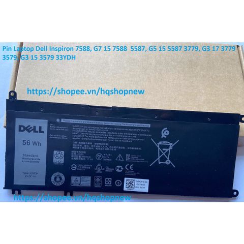 Pin Laptop Dell Inspiron 7588, G7 15 7588, G5 15 5587, G3 15 3579, 33YDH - Pin Chính Hãng, Thời Gian Sử Dụng Lâu, Phụ Kiện Laptop UY TÍN