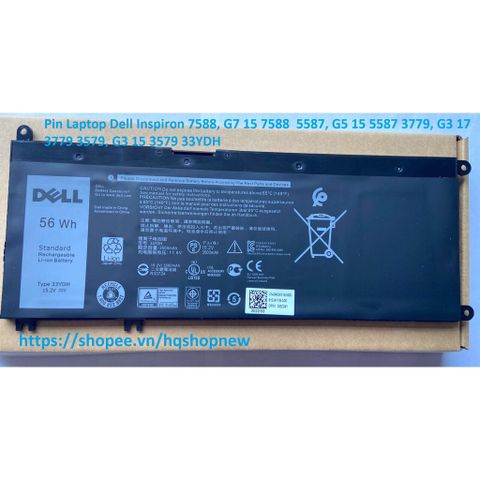 Pin Laptop Dell Inspiron 7588, G7 15 7588, G5 15 5587, G3 15 3579, 33YDH - Pin Chính Hãng, Thời Gian Sử Dụng Lâu, Phụ Kiện Laptop UY TÍN