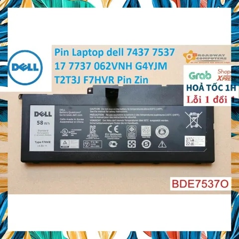 [Pin zin] Pin Laptop dell 7437 7537 17 7737 062VNH G4YJM T2T3J F7HVR Pin Zin PHỤ KIỆN LAPTOP