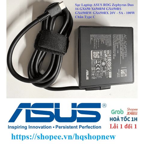 Sạc Laptop ASUS ROG Zephyrus Duo 16 GX650 100W Type C - Phụ Kiện Chính Hãng An Toàn, Hiệu Suất Cao, Dành Cho Game Thủ