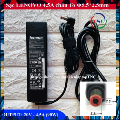 [Sạc ZIN] Sạc Laptop LENOVO 20V - 4.5A / 19V - 4.74A (90W) chân To Φ5.5*2.5mm cho G580 G560 G570 G550 Z560 Z565 Z570 PHỤ
