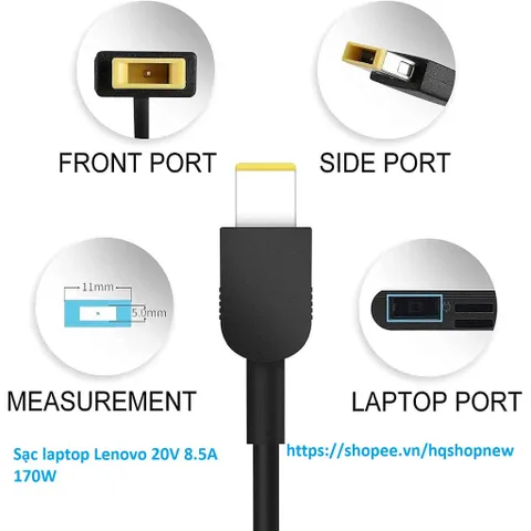 [Sạc zin] Sạc laptop Lenovo 20V 8.5A 170W Y530 - 15ICH P71 W540 W541 Y540 - 15IRH chân vuông slim PHỤ KIỆN LAPTOP