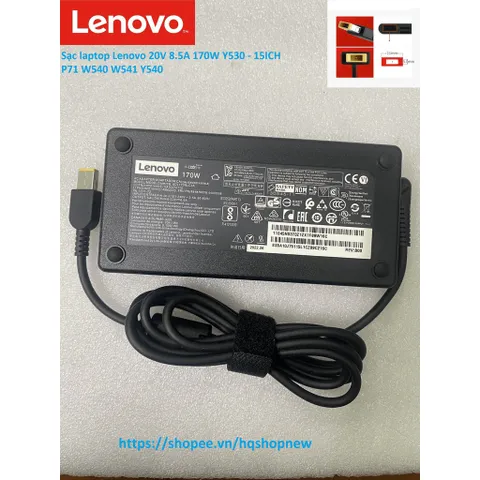 [Sạc zin] Sạc laptop Lenovo 20V 8.5A 170W Y530 - 15ICH P71 W540 W541 Y540 - 15IRH chân vuông slim PHỤ KIỆN LAPTOP