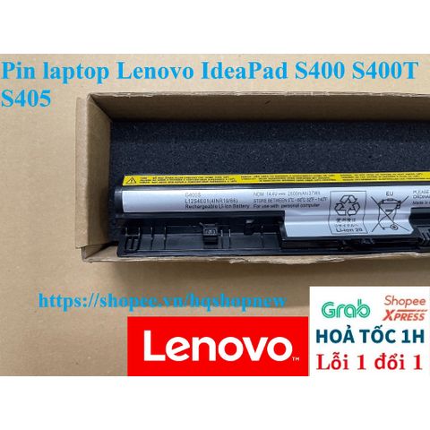 Pin Laptop Lenovo IdeaPad S400 S400T S405 - 4 Cell Đen, Hàng Mới 100%, Bảo Hành Nhanh Chóng