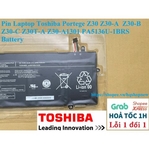 Pin Laptop Toshiba Portege Z30 Z30-A Z30-B Z30-C Z30T-A 14.8V PA5136U-1BRS - Phụ Kiện Laptop Chính Hãng, Bảo Hành 5 Tháng