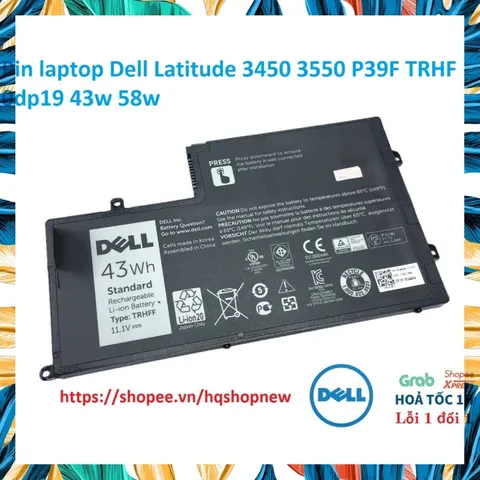 Pin laptop Dell Latitude 3450 3550 P39F TRHF 0dp19 43w 58w PHỤ KIỆN LAPTOP