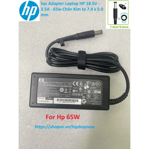 [Sạc zin] Sạc Adapter Laptop HP 18.5V - 3.5A - 65w Chân Kim to 7.4 x 5.0 mm PHỤ KIỆN LAPTOP