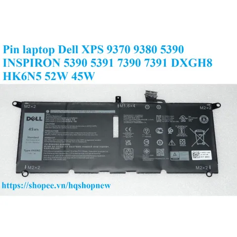 Pin laptop Dell XPS 9370 9380 5390 INSPIRON 5390 5391 7390 7391 DXGH8 HK6N5 52W 45W PHỤ KIỆN LAPTOP