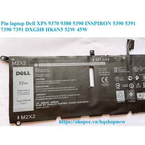 Pin laptop Dell XPS 9370 9380 5390 INSPIRON 5390 5391 7390 7391 DXGH8 HK6N5 52W 45W PHỤ KIỆN LAPTOP