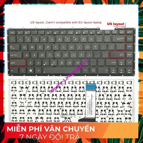Bàn phím Laptop Asus X455L Series - Phụ kiện chất lượng cao, tương thích 100% cho mọi máy, gõ nhạy, sắc nét