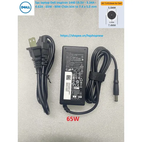 [Sạc zin] Sạc laptop Dell Inspiron 1440 19.5V - 3.34A - 4.62A - 65W - 90W Chân kim to 7.4 x 5.0 mm PHỤ KIỆN LAPTOP