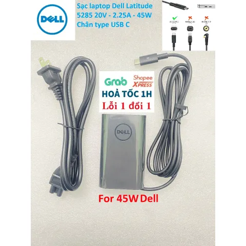 [Sạc zin] Sạc laptop Dell Latitude 5285 20V - 2.25A - 45W Chân type USB C PHỤ KIỆN LAPTOP