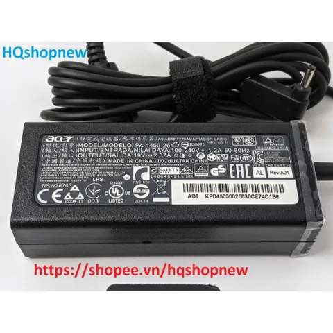 [Sạc zin] SẠC LAPTOP ACER SWITCH ALPHA 12 SA5-271P 19V - 2.37A - 45W Chân nhỏ 3.0 x 1.1 mm PHỤ KIỆN LAPTOP
