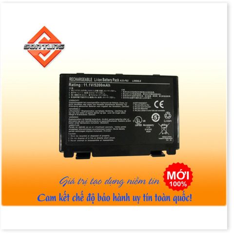 Pin Laptop ASUS K40IJ, K70, K70AB, K70AC, K40, K40IN, X8aij Li-ion 4400mAh 6 Cell Chính Hãng - Thay Thế Tương Thích