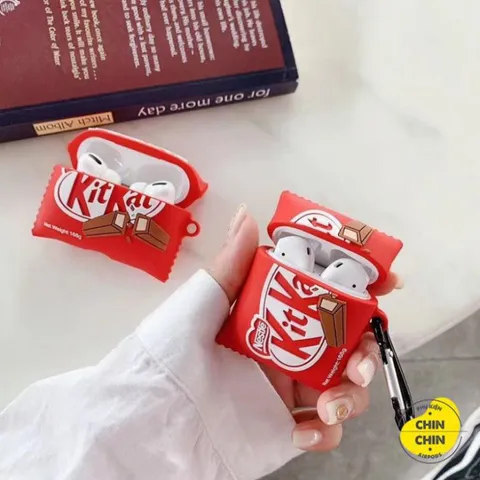 🔜 [ ᴄᴀꜱᴇ ᴀɪʀᴘᴏᴅ ] Case Airpod Vỏ Bọc Airpods ( Bánh Socola Kitkat ) Cho Hộp Sạc Tai Nghe AirPods 1 2 PRO Bằng Silicon D