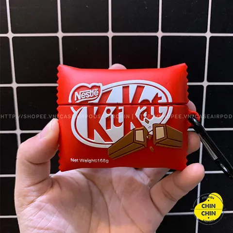 🔜 [ ᴄᴀꜱᴇ ᴀɪʀᴘᴏᴅ ] Case Airpod Vỏ Bọc Airpods ( Bánh Socola Kitkat ) Cho Hộp Sạc Tai Nghe AirPods 1 2 PRO Bằng Silicon D